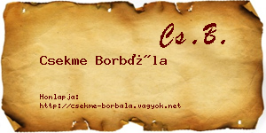 Csekme Borbála névjegykártya
