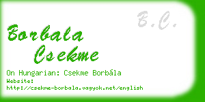 borbala csekme business card